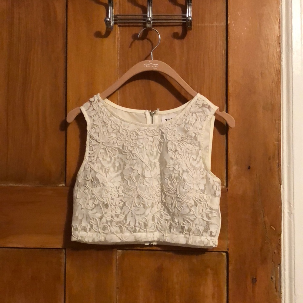 White Lace Crop Top